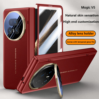 Ốp Điện Thoại Bản Lề Da Cảm Giác Da Cho Honor Magic V5 5G Bảo Vệ Toàn Diện Chống Sốc Có Phim Cường Lực