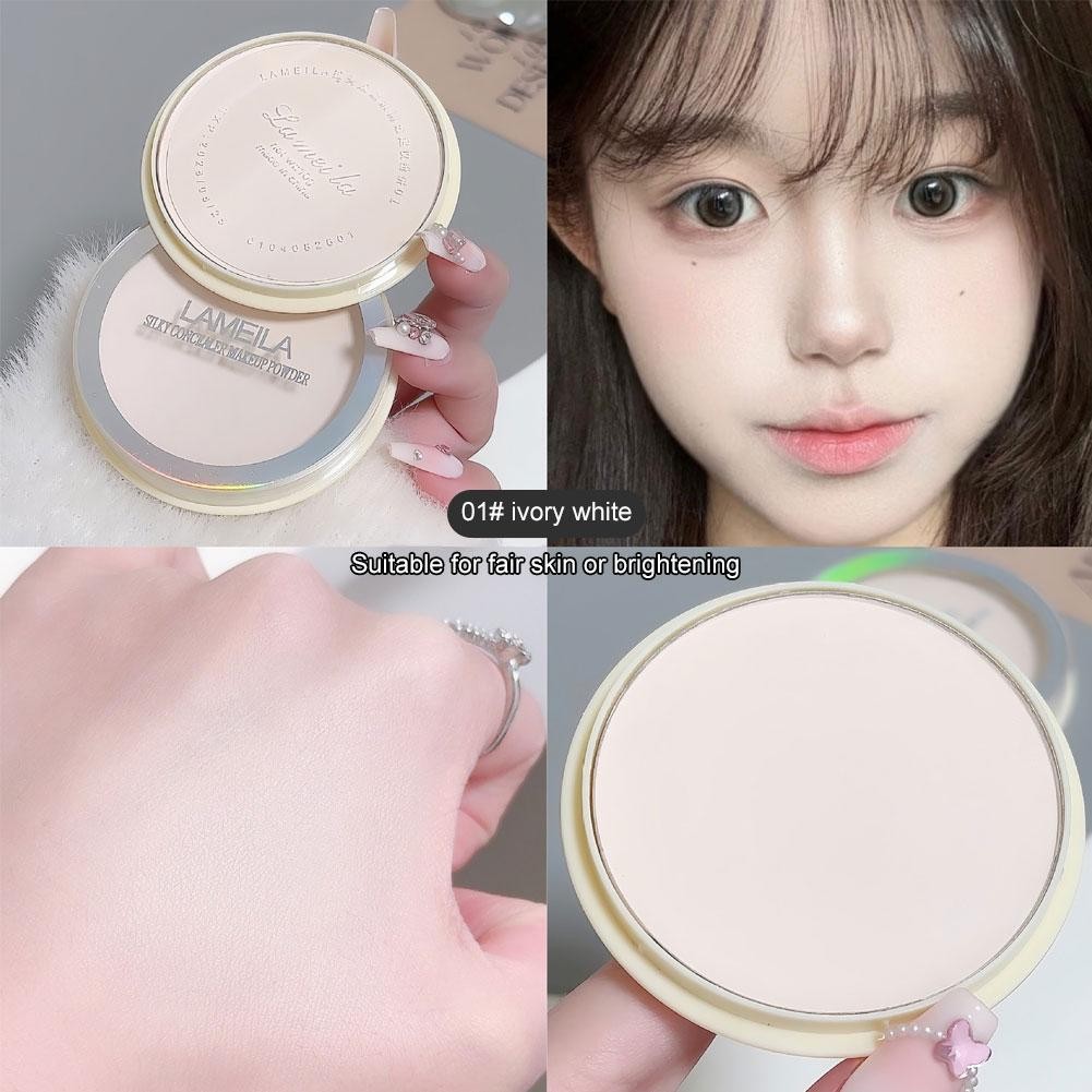 Clear Face Makeup Setting Powder Lasting Oil Control Matte Finish và 10g Bột khô tự nhiên I7r5