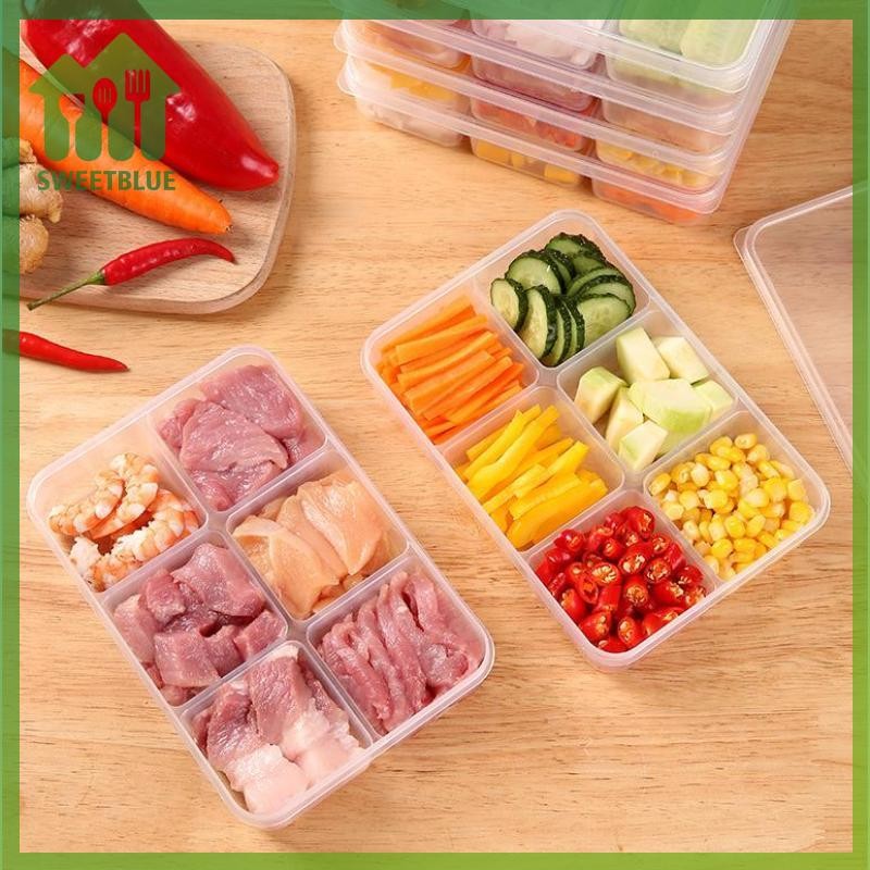 SWEET Trong Suốt 6 Lưới Hộp Bảo Quản Tủ Lạnh Dung Tích Lớn Hộp Bảo Quản Thịt Đông Lạnh Ngăn Thực Phẩm Dụng Cụ Nhà Bếp n