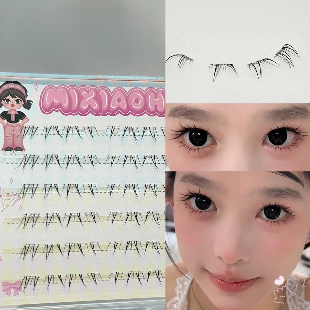 IOIIK lông mi giả 5-7mm DIY Lower Lash Extension Cosplay Cụm mi riêng lẻ Thoải mái cả ngày và đêm