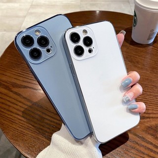 Ốp PC mờ mạ màu xanh Far Peak cao cấp cho IPhone 16 15 14 11 13 12 Pro Max 14 Plus Vỏ bảo vệ ống kính thủy tinh trọn gói