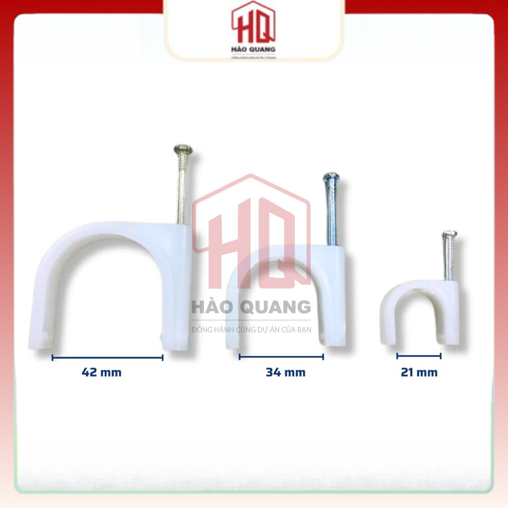 5 Móc Đinh Cố Định Dây Điện Chữ U Nhiều Size | Đinh Ghim Điện Nhựa Chắc Chắn – Bám Tường Tốt