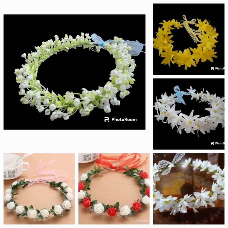 vòng hoa đội đầu vòng hoa bi nhí vòng hoa xốp vòng hoa cúc vòng hoa chụp kỷ yếu phụ kiện chụp ảnh