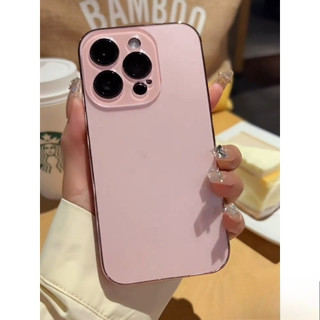 Ốp điện thoại di động kính mờ mạ điện cho IPhone 16 15 14 11 13 12 Pro Max Plus Vỏ ống kính PC IP14Plus Vỏ bảo vệ da sang trọng