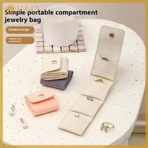 Littleloves1 Dễ Thương Nhỏ Microfiber Snap Đóng Túi Trang Sức Gấp Túi Bảo Quản Bông Tai Vòng Charm Vòng Cổ Người Tổ Chức Quà Tặng Túi EN