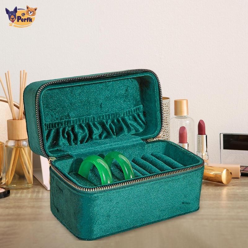 Vòng Tay Hộp Bảo Quản Người Tổ Chức Da PU Nhung Bàn Di Động Lắc Tay Giá Đỡ Cho Đồng Hồ Nhà Vòng Cổ Bông Tai Đính Hôn