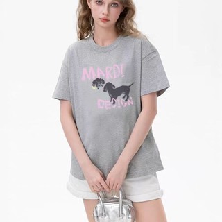 Mardis Puppy In Hình Thường Ngày Dạo Phố Tay Ngắn 25 Thiết Kế Mùa Hè Niche Ánh Sáng Sang Trọng Áo Thun Top