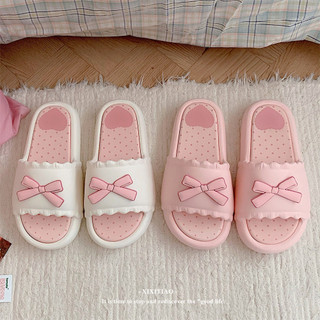 Xixitiao Sweet Bow Hàn Quốc Dễ Thương eva Thoải Mái Đế Dày Mặc Bên Ngoài Dép Nữ