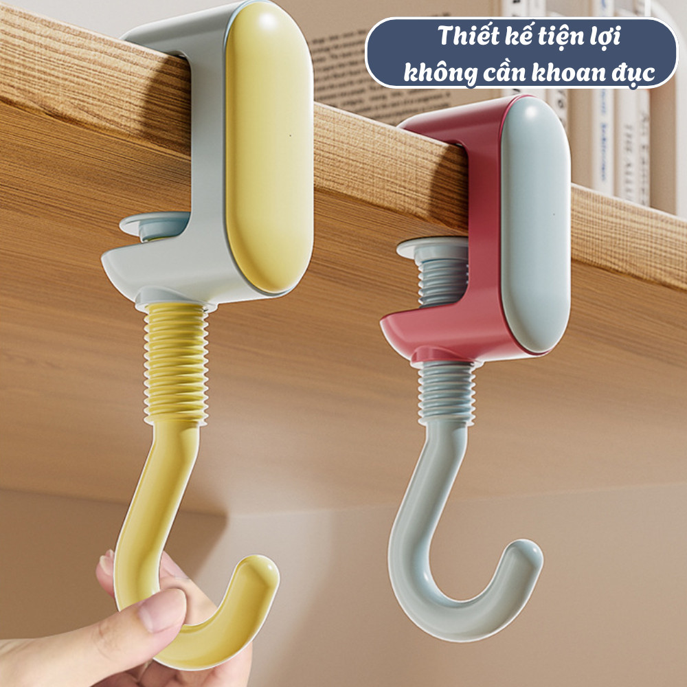 Móc Treo Balo Túi Xách Để Bàn Siêu Chịu Lực DinoHome, Móc Treo Đồ Cạnh Bàn Đa Năng Không Cần Khoan