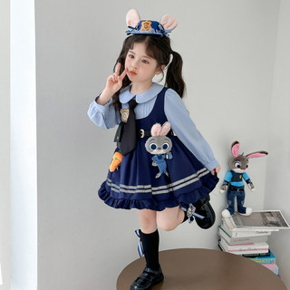 Cô Gái Judy Thỏ Sĩ Quan Cảnh Sát Gothic Đầm Cô Gái Nick Cáo Xanh Đầm Công Chúa Show Đầm