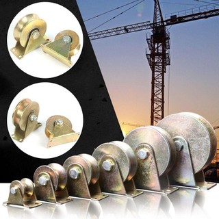 Bộ Ròng Rọc Bánh Xe Trượt Cửa – Con Lăn Mạ Màu Thép Chữ U/V, Gắn Cửa Cổng, Cửa Nhà Xưởng, Cửa Sắt