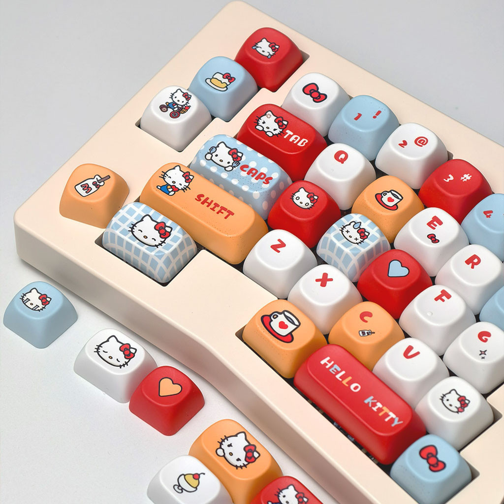 Hello Kitty Keycaps 130 Phím MOA Profile PBT Dye Thăng Hoa Aula F75 F99 ...