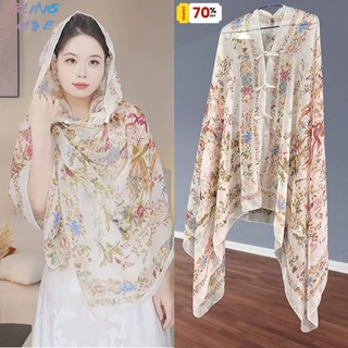 Mỏng nhẹ khăn lụa choàng ngoài nữ, chống nắng, thoải mái dành cho du lịch mùa hè