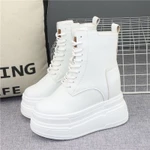 Tăng Chiều Cao 16CM Đế Dày Cao Cấp Giày Nữ Thu Đông Phong Cách Mới 14cm Phù Hợp Với Phong Cách Anh Giày Bốt Ngắn 12cm Lót Lông Cừu Martin Boot — ảnh 8