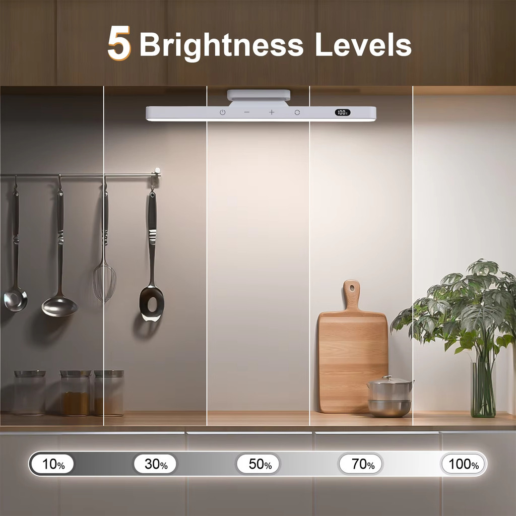 2 Chiếc Đèn Bàn Sạc Có Điều Khiển Từ Xa 5 Màu Có Thể Điều Chỉnh Độ Sáng Từ Tính Thanh Đèn Ngủ Cho Tủ Quần Áo Gương Để Bàn