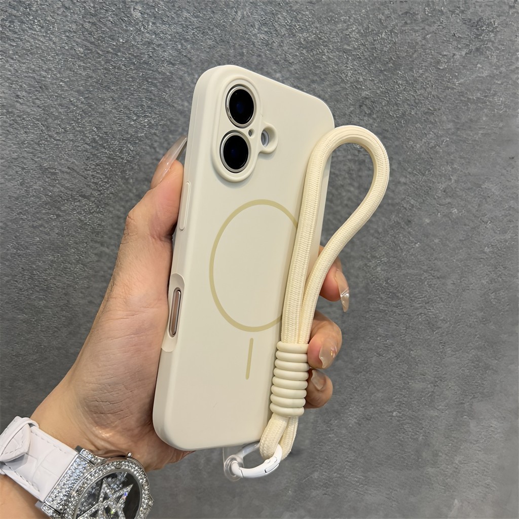Ốp Lưng Mới Silicon Mềm Chống Vân Tay Mờ Cho iPhone 16 15 14 13 12 Pro Max Hồng Lanyar 15pro Sang Trọng 14pro Từ Tính Chống Sốc