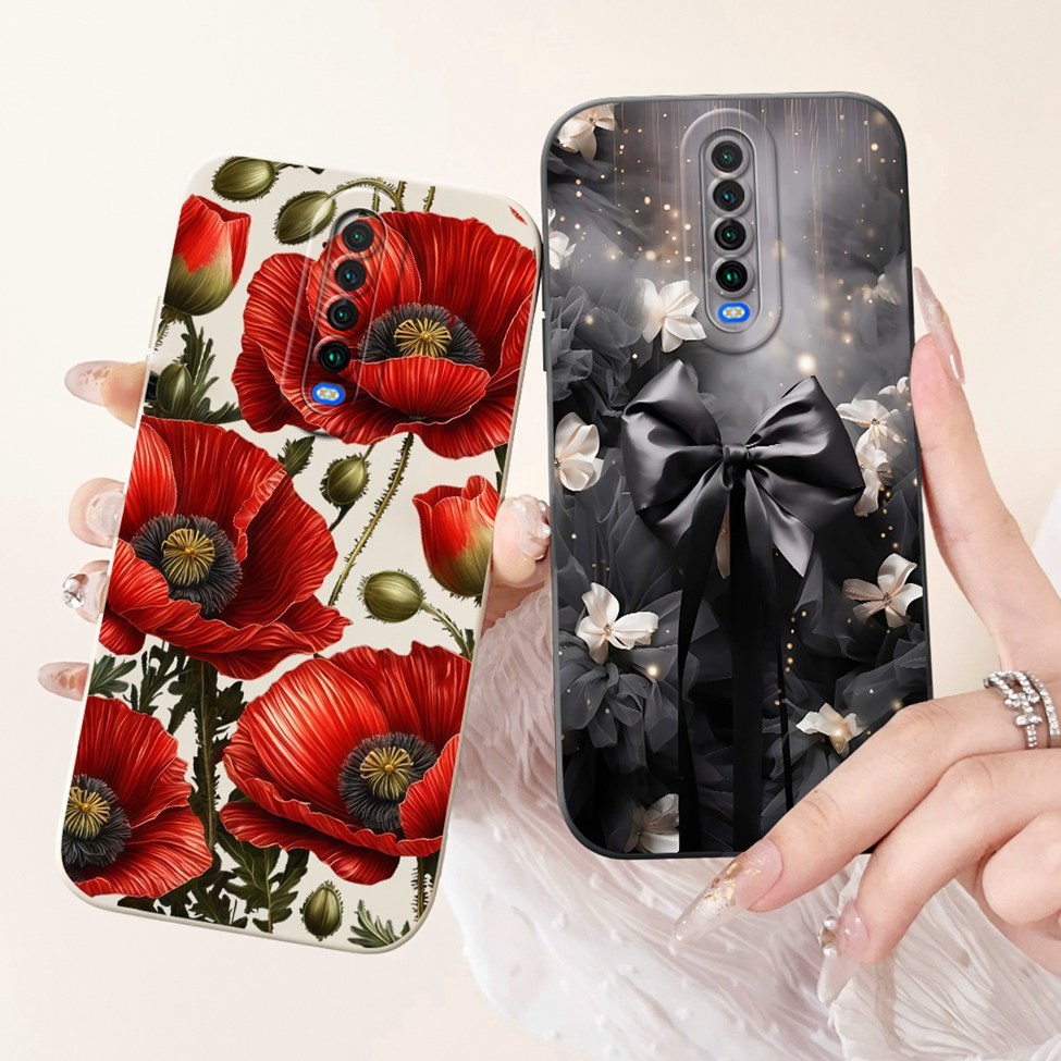 Vỏ Cho Redmi K30 K30i 5G Dành Cho Redmi K30 Ốp Lưng Hoa Thời Trang Sang Trọng Kawaii Mèo Dễ Thương Vỏ Chống Sốc