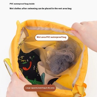 Ba Lô Chống Thấm Nước Cho Trẻ Em 15L Đi Biển Bơi Thể Thao Nhẹ PVC Khô Túi Ướt Ngăn Giày