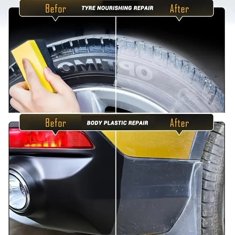 Lốp xe ô tô, chất sửa chữa, sáp tăng cường pha lê trong suốt, lớp phủ bảo trì lốp đen, chất đánh bóng nhựa
