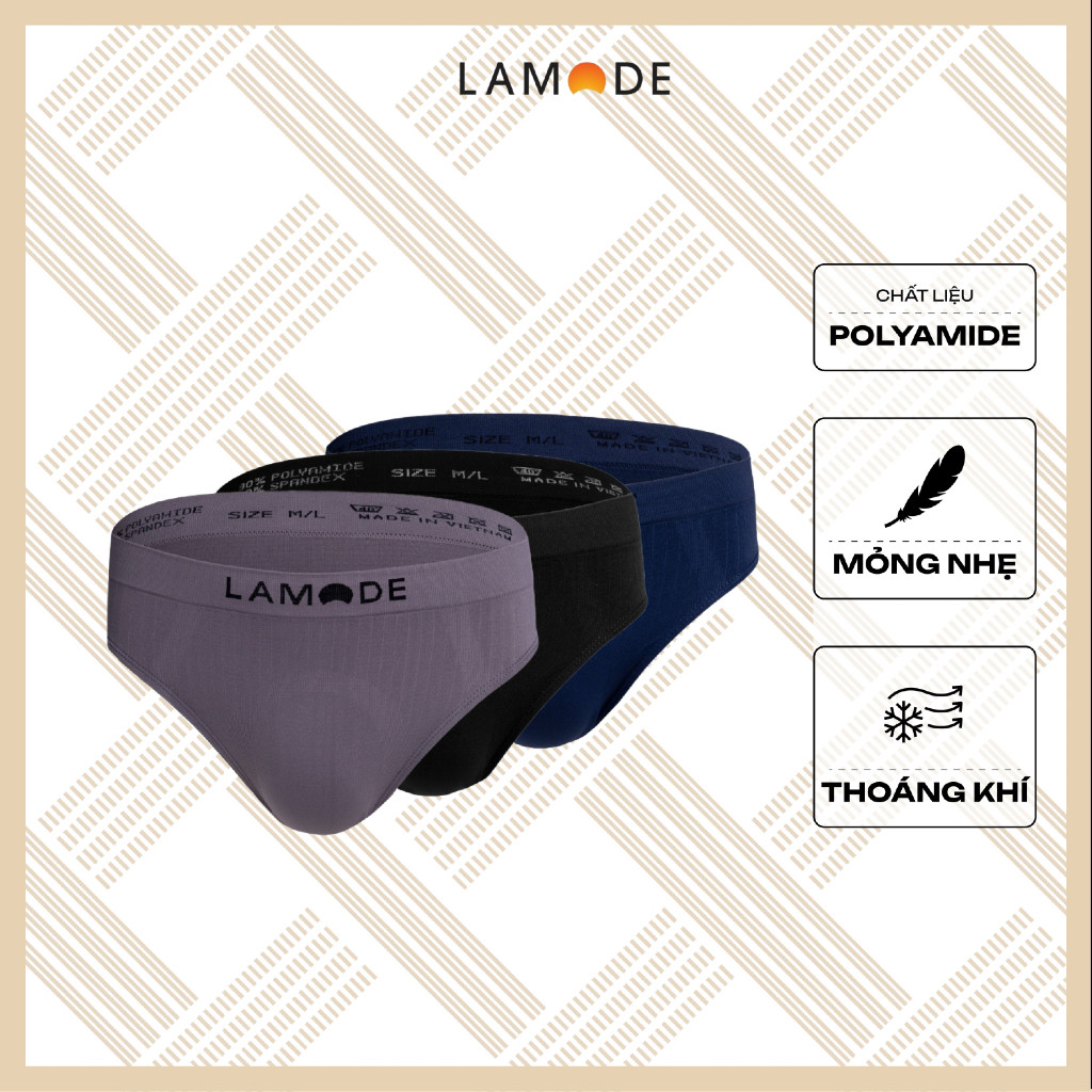 Quần Lót Briefs Dệt liền Nam Lamode Seamless Technical co giãn độ bền cao thoáng mát không đường may LBF009