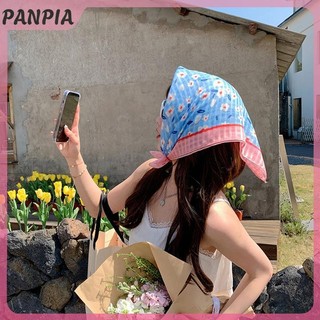 PANPIA-Soft Nhỏ Hoa Vuông Khăn Cotton 58x58cm Phụ Kiện Khăn Trùm Đầu Thời Trang Nữ
