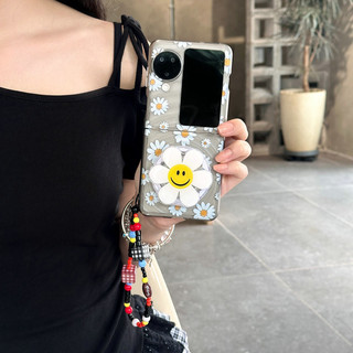 Ốp điện thoại gấp cho Oppo Find N3 Flip Boyang Design Little Daisy Giá đỡ từ tính Vòng tay vỏ điện thoại tpu cứng