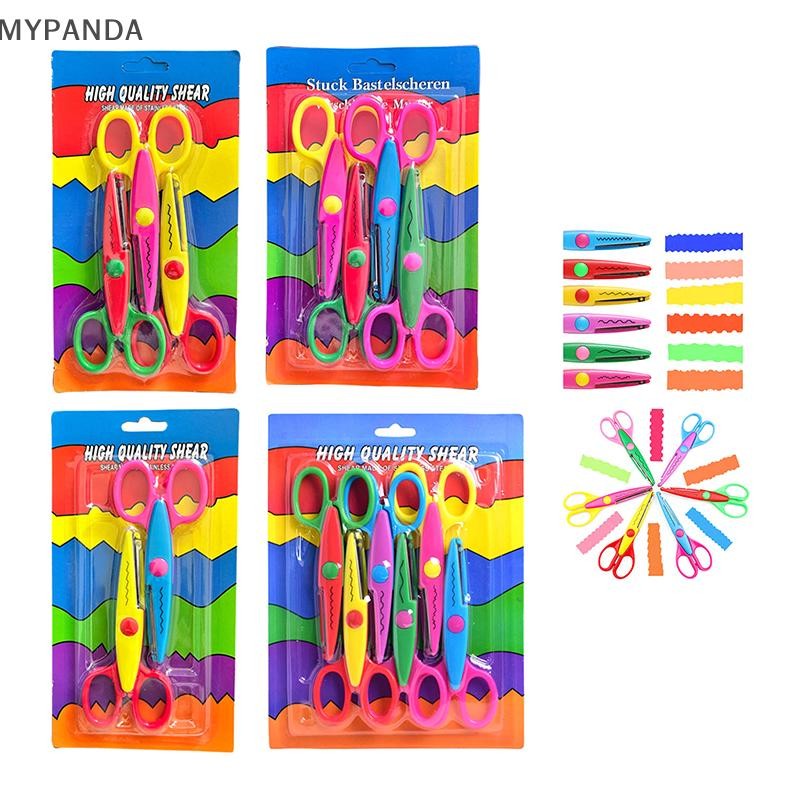 MYPANDA 6 Cái / bộ Kéo Họa Tiết Sóng Cắt Giấy DIY Dụng Cụ Thủ Công Giấy Thủ Công Thẻ Ảnh Kéo Trẻ Em Quà Tặng Đồ Dùng Văn Phòng.
