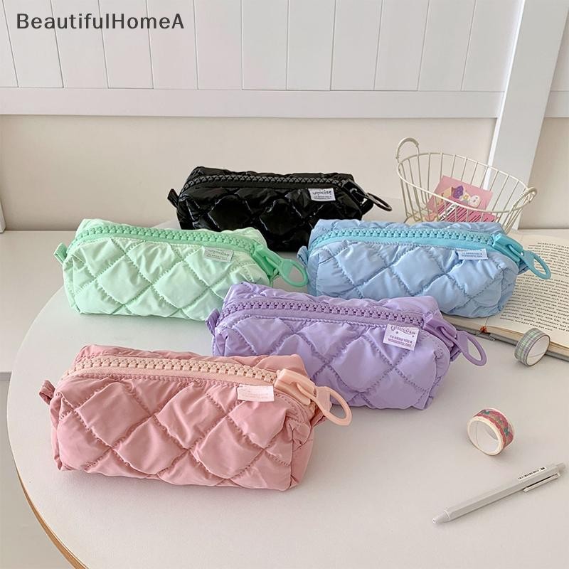 BeautifulHomeA Puffer Da Bút Chì Dành Cho Nữ Vani Thẩm Mỹ Túi Đựng Bút Chì Có Dây Kéo Văn Phòng Phẩm Trang Điểm Túi Bảo Quản VN