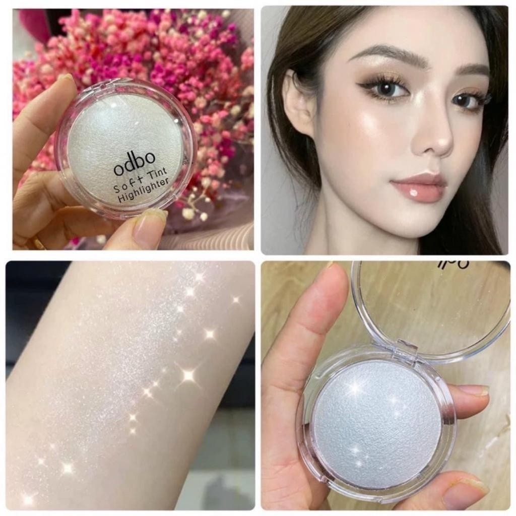 Phấn Bắt Sáng ODBO OD173 Mini Tạo Khối Soft Tint Hightlighter Có Nhũ Chuẩn Makeup 4g