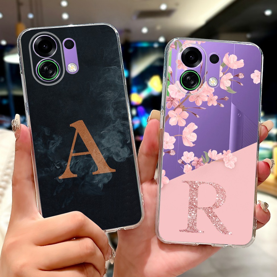 Ốp lưng Oppo K13 Turbo PLM110 Oppo K13 Turbo Pro PLE110 Vỏ trong suốt Thẩm mỹ Chữ A-Z Hoa thời trang Vương miện Vỏ ốp mềm