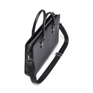 Cặp da nam công sở cao cấp FTT Leather chất liệu da bò thật phối khóa dọc có nhiều ngăn T097