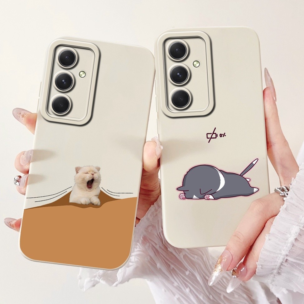 Ốp Lưng Cho Samsung S23FE S711B Hoa Thẩm Mỹ Mèo Dễ Thương Bé Trai Màu Đen Chống Sốc Cho Samsung Galaxy S23 FE Vỏ Điện Thoại