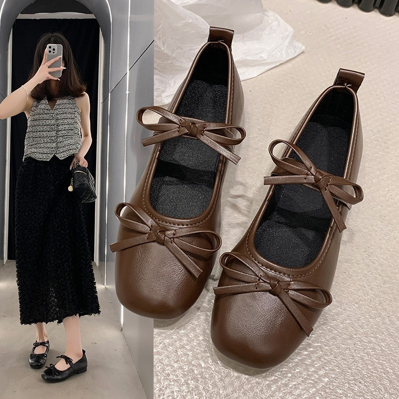 Atikota Nữ Thời Trang Retro Đơn Giản Ngoài Trời Khóa Một Dòng Sinh Viên Đa Năng Giày Đơn