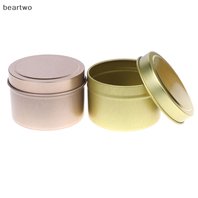 < Beartwo > Lọ tròn DIY 4Oz Nhôm thiếc có nắp Hộp đựng mẫu mỹ phẩm sắp xếp lưu trữ Đẹp