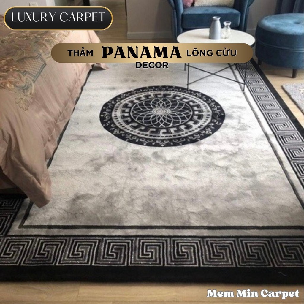 (TH35) Thảm Panama Lông Cừu Cao Cấp Chất Liệu Lông Cừu Siêu Mềm Mịn Mướt, Thiết Kế Sang Trọng, Hiện Đại 35- Memmincarpet