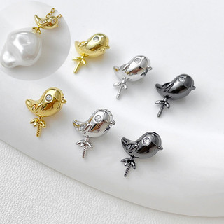Mạ Đồng Vàng Thật Giữ Màu Sắc Kẻ Sọc Zirconium A Piao Đầu Chim Thái Tự Làm Trang Sức Baroque Vòng Tay Vòng Cổ Phụ Kiện