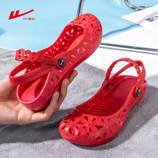 Giày Sandal Kéo Lại Nữ Mẹ Y Tá Giày Trắng Phẳng Thoáng Khí Chống Trơn Trượt Đế Mềm Thời Trang Baotou Rỗng Thấp @ -
