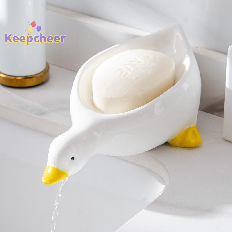 [Keepcheer] 1 Hộp xà phòng hình con vịt màu vàng Đĩa xà phòng hoạt hình Hộp đựng xà phòng có thể thoát nước Hộp đựng xà phòng Đĩa đựng xà phòng cho khay Phụ kiện phòng tắm [Mới]