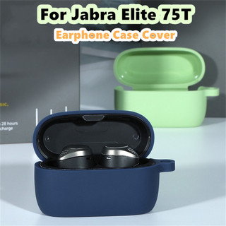 [imamura] Dành cho Ốp lưng Jabra Elite 75T dòng màu trơn Vỏ tai nghe silicon mềm