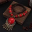 SAVORBOX Vòng cổ Bohemian, Quà tặng cổ điển Vòng cổ mặt dây chuyền Bohemian, Trang sức hợp kim thời trang Vòng cổ dài ngọc lam cho bé gái