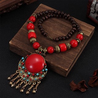 [Còn hàng] Vòng cổ mặt dây chuyền Bohemian NOOKSTORY, Vòng cổ Bohemian cổ điển bằng hợp kim, Quà tặng chất lượng cao Trang sức Vòng cổ dài ngọc lam cho bé gái