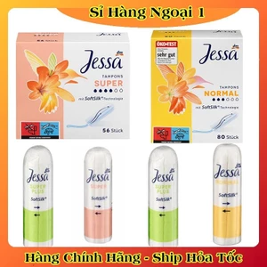 Tampon Jessa / Facelle nội địa Đức đủ size date mới - Băng vệ sinh dạng nút (Tách lẻ có che tên)