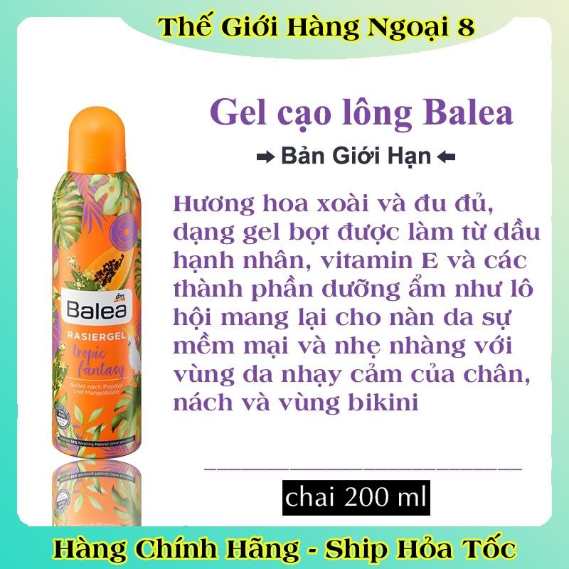 Gel cạo lông Balea Đức toàn thân và bikini dành cho nữ da nhạy cảm 200ml - Hàng chính hãng Đức