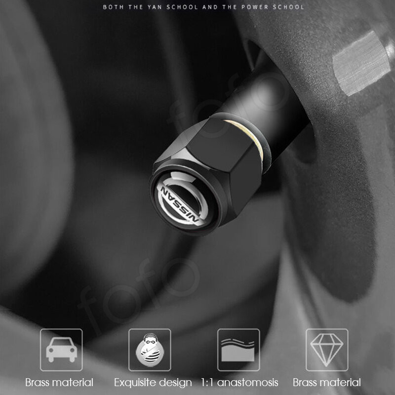 Nissan Lốp Xe Nắp Van Thép Không Gỉ Bánh Xe Thân Mũ Không Khí Mô Hình Đa Năng Cho Nissan serena c27 vanette c22 sentra gtr n16 grand livina navara np300 sentra n16 teana d40