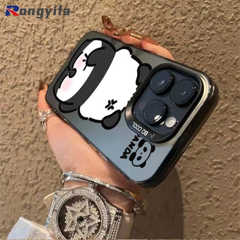 Ốp điện thoại họa tiết hoạt hình gấu trúc giận dữ cho Vivo Y03 Y200 Y200i Y38 T3X 5G V30 V29 Lite IQOO Z9 Turbo Z9X Z8 X100 Vỏ điện thoại dễ thương Cặp đôi vui nhộn Bảo vệ ống kính chống sốc Vỏ mềm