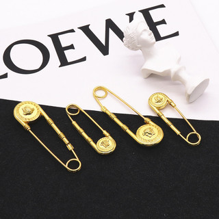 1 Vintage Vàng Kim Loại Pin Sư Tử Đầu Thổ Cẩm Quần Áo Neo Pin Eo Co Giãn Chống chói Chân