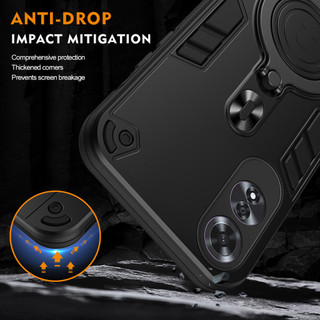 Dành Cho OPPO A60 Ốp điện thoại Kim Loại Giá Đỡ Nhẫn Đế Mềm TPU Edge Cứng PC Mặt Sau Chống Sốc Mỏng Vỏ