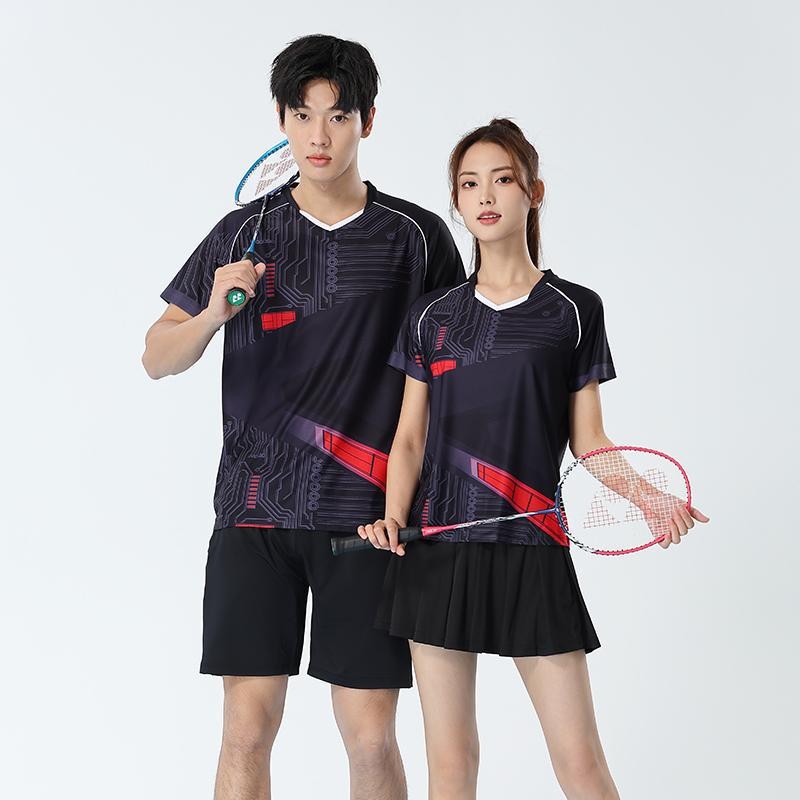 Cao Cấp Nhanh Khô Thể Thao Ngắn Tay Nam Nữ Cầu Lông Đồng Phục Phù Hợp Với Quần Vợt Đồng Phục Xấu