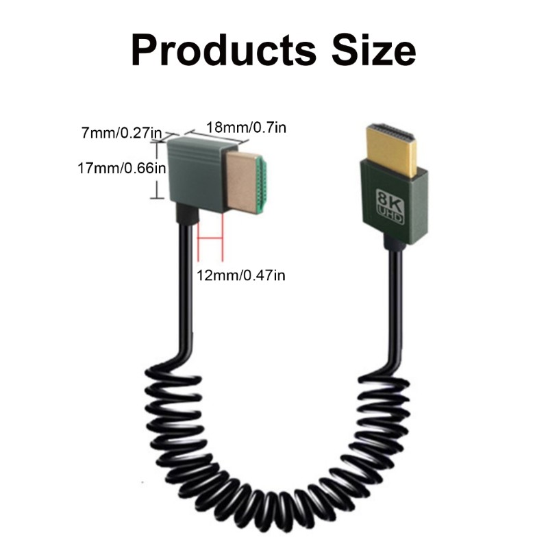 Cáp cuộn tương thích HDMI tốc độ nhanh GODD 8K Linh hoạt 48Gbps HDMI tương thích 2 1 Dây Hỗ trợ và 4K 120Hz cho máy ảnh
