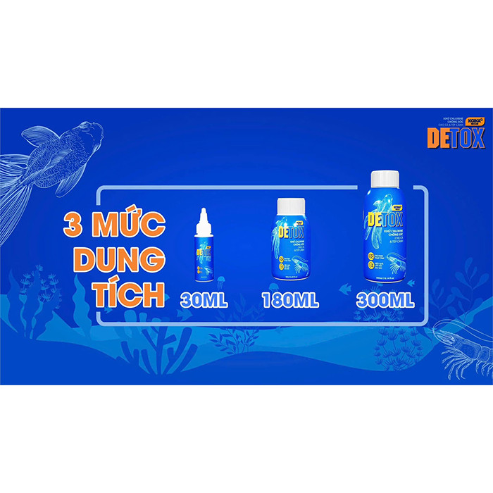 Detox Koika Chống Sốc Nước, Giảm Stress Cho Cá, Khử Clo Giảm NH3, Kim Loại Nặng Ổn Định Vi Sinh Cho Bể Cá